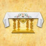 Tablecloth with embroidery on the front