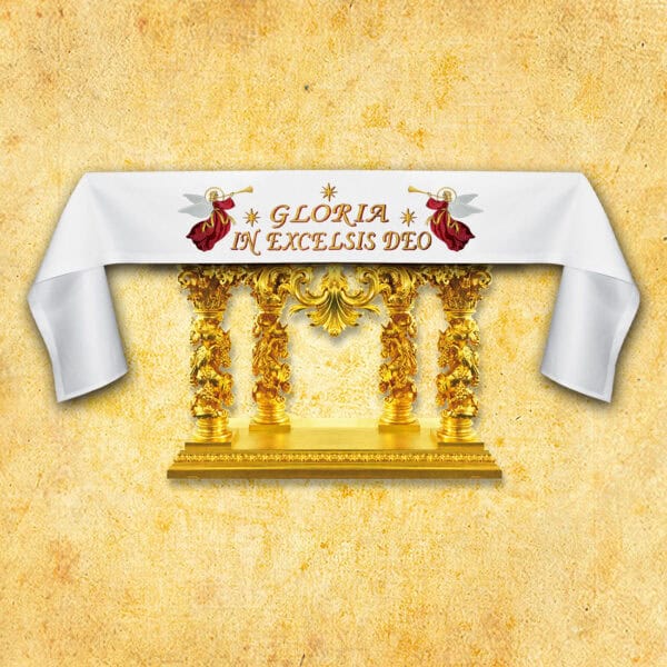 Tablecloth with embroidery on the front