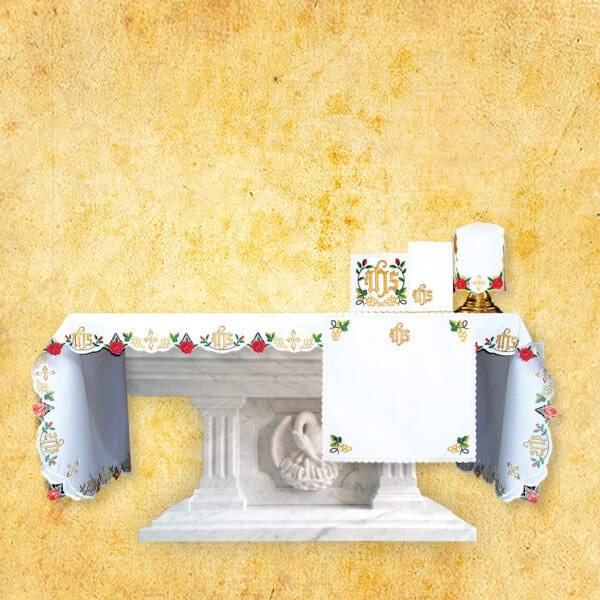 Embroidered tablecloth "Roses" embroidered on three sides