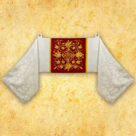 Embroidered shoulder veil "Classico Bianco"