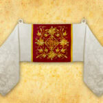 Embroidered shoulder veil "Classico Bianco"