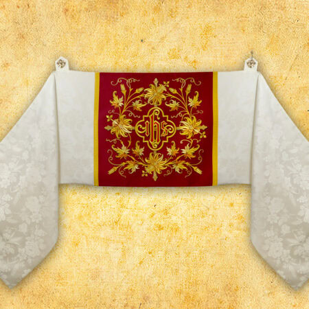 Embroidered shoulder veil "Classico Bianco"