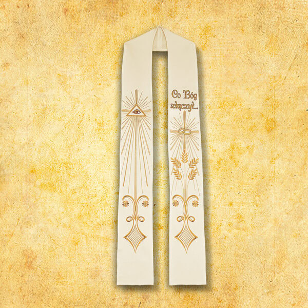 Embroidered wedding stole "What God Has Joined Together"