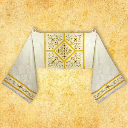 Embroidered shoulder veil "Massimo-Bianco"
