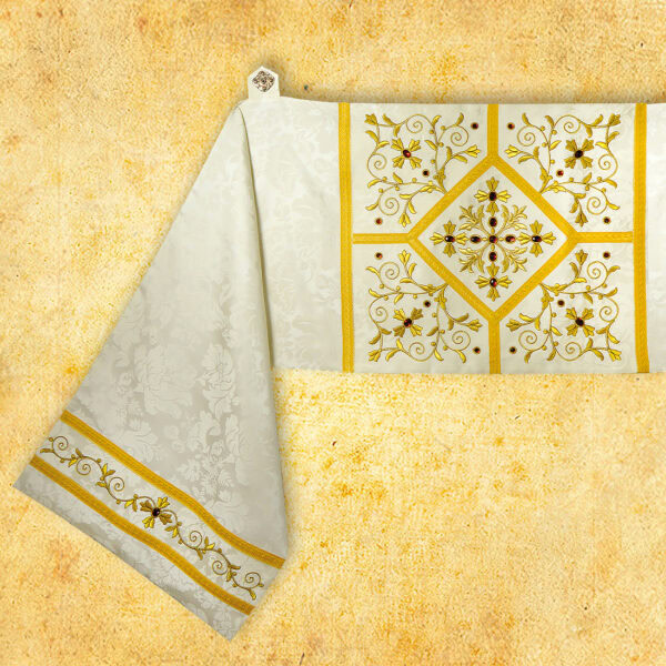 Embroidered shoulder veil "Massimo-Bianco"