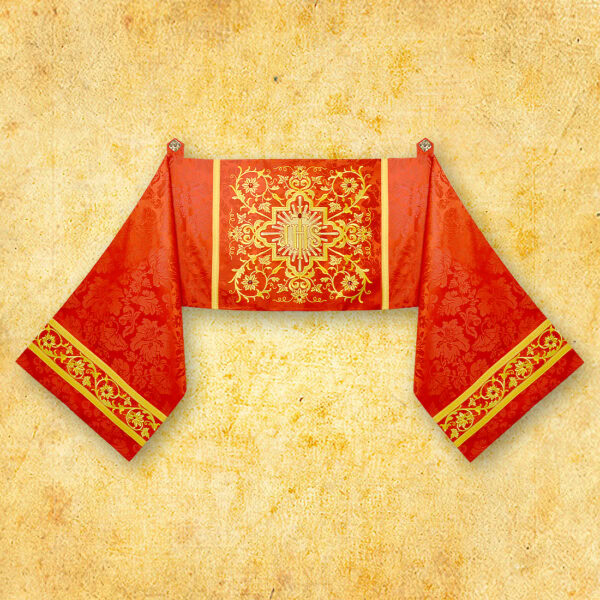 Embroidered shoulder veil "Massimo-Rosso"