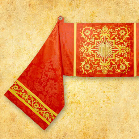 Embroidered shoulder veil "Massimo-Rosso"