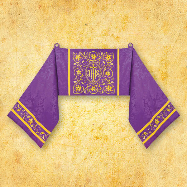 88_2_25 Embroidered shoulder veil "Massimo-Viola"