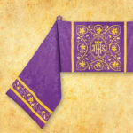 Embroidered shoulder veil "Massimo-Viola"