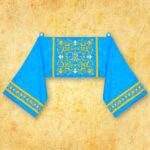 Embroidered shoulder veil "Massimo-Blu"