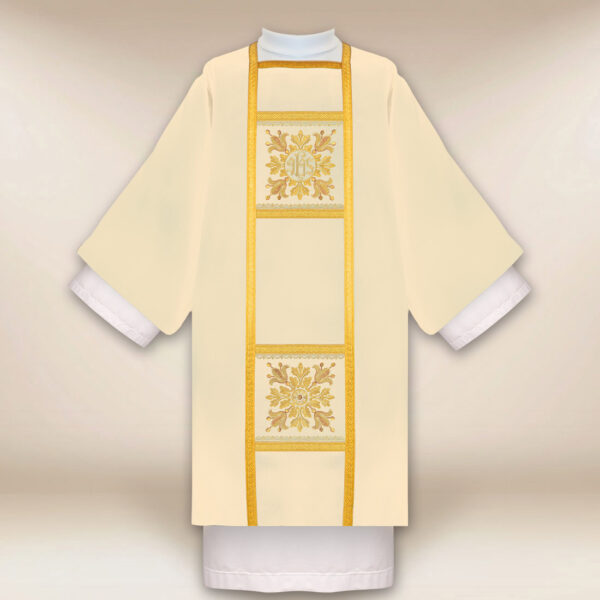 Embroidered dalmatic "Presbitero" ecru