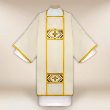 Embroidered dalmatic "Moderno Carisma" ecru