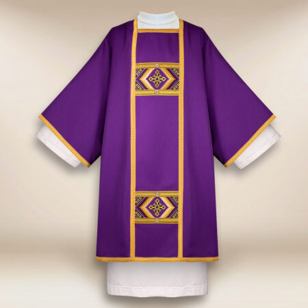 Embroidered dalmatic "Moderno Carisma" purple