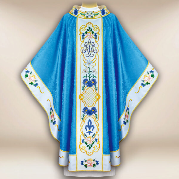 Embroidered chasuble "Salve Regina"