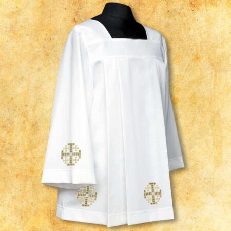 Embroidered surplice "Jerusalem Crosses" gold 188 cm