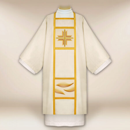 Embroidered dalmatic "Ombre Colorate" ecru