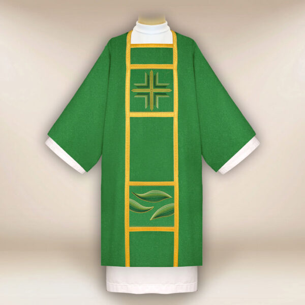 Embroidered dalmatic "Ombre Colorate" green