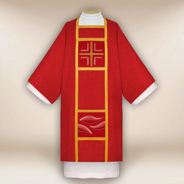 Embroidered dalmatic "Ombre Colorate" red