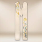 Embroidered liturgical stole for baptism