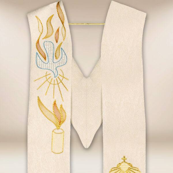 Embroidered liturgical stole for baptism - Image 2