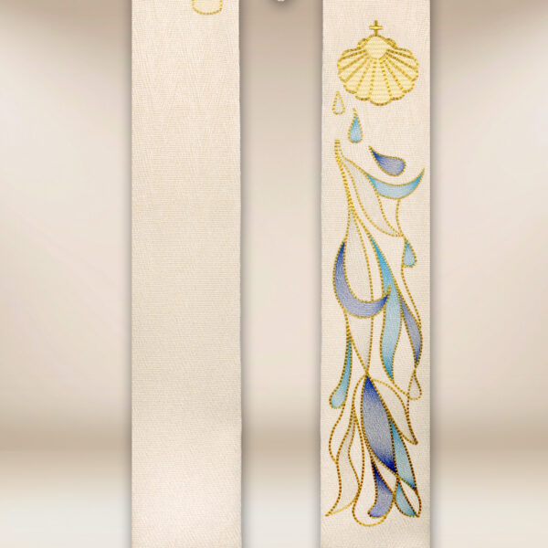 Embroidered liturgical stole for baptism - Image 3