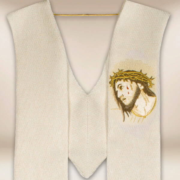 Ecru embroidered stole - Image 2