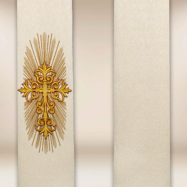 Ecru embroidered stole - Image 3