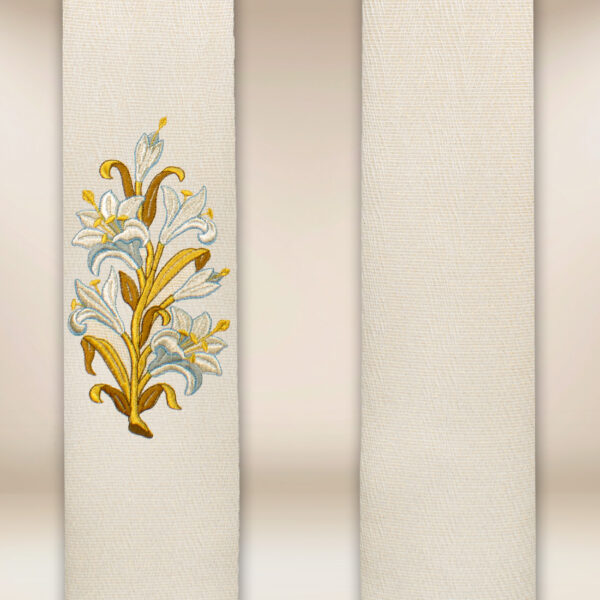 Ecru stole with the Mother of God embroidered - Image 3