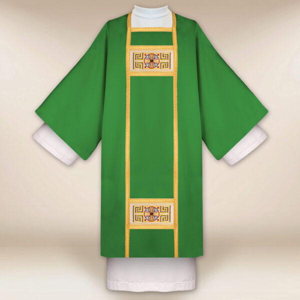 Embroidered dalmatic "Paradiso" green