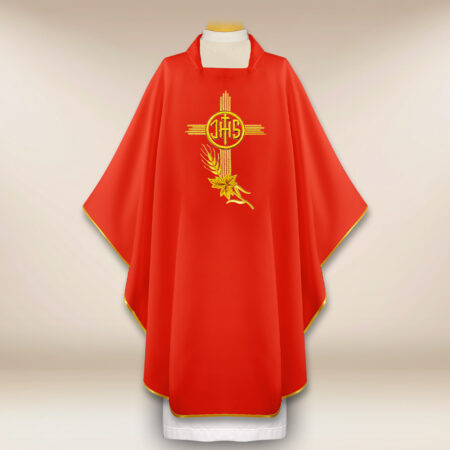 Embroidered chasuble "IHS"