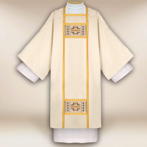 Embroidered dalmatic "Oratorio" ecru