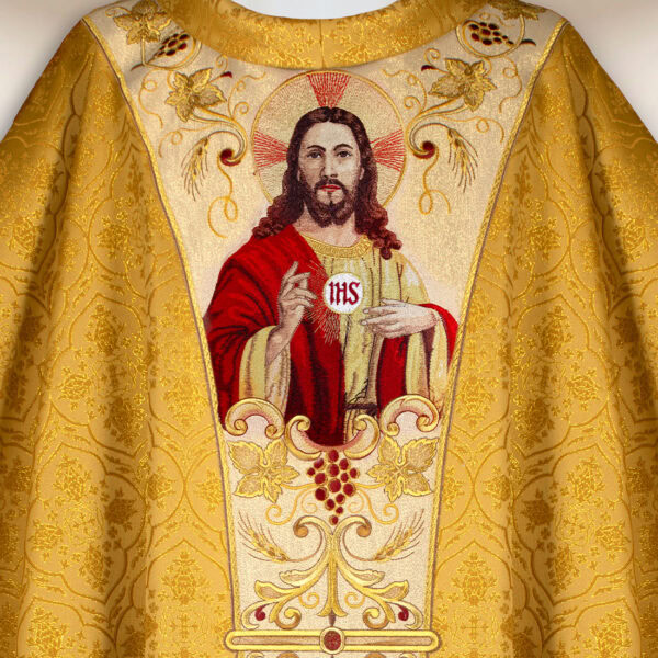 Chasuble with embroidered Orphrey "Jesus Christ" - Image 2