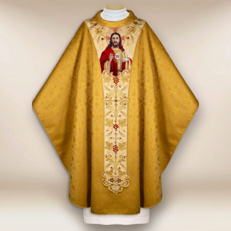 Chasuble with embroidered Orphrey "Jesus Christ"