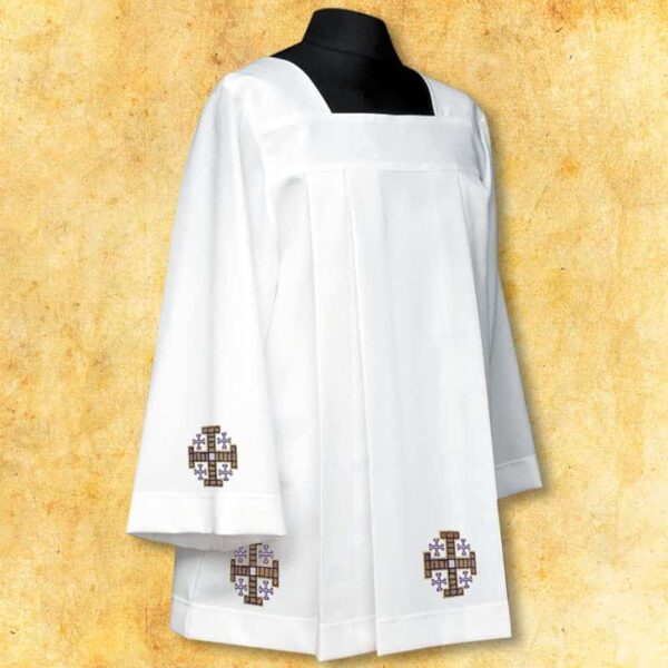 Embroidered  surplice "Jerusalem Crosses" purple 188 cm