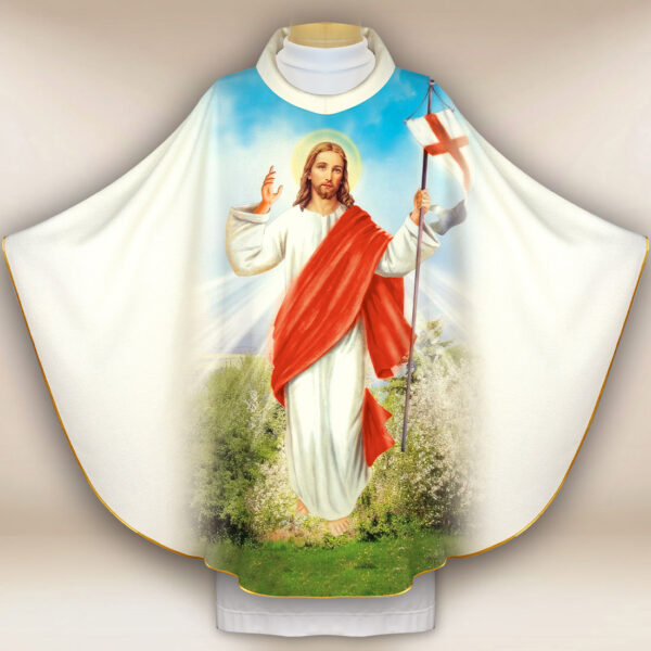 Chasuble with photographic image "Risen Jesus"