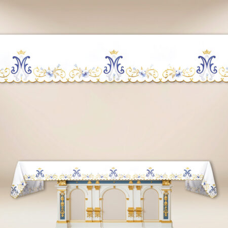 Embroidered tablecloth "Flower of Mary" embroidered on three sides 512x115 cm