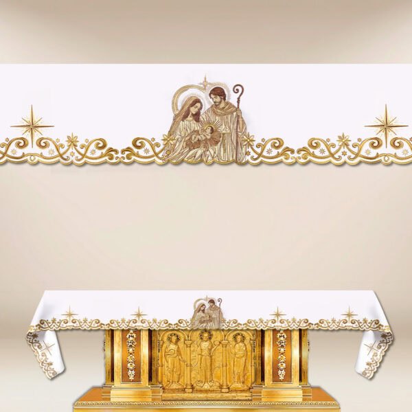 Embroidered tablecloth "Sacro Natale" (length up to 520 cm)