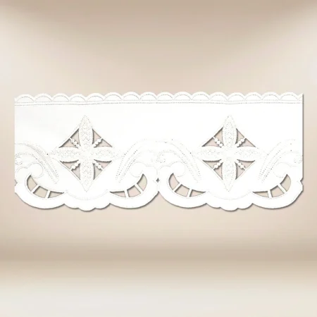 Embroidered lace "Crosses in a Square" white