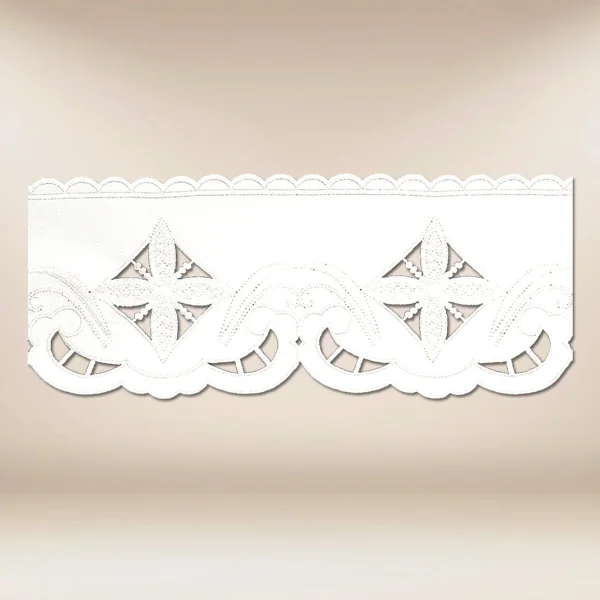 Embroidered lace "Crosses in a Square" white