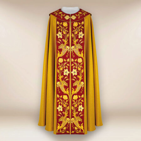 Embroidered cope "Heart of Jesus and Mary"