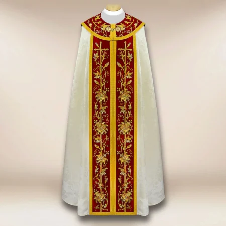 Embroidered cope "Classico Bianco"