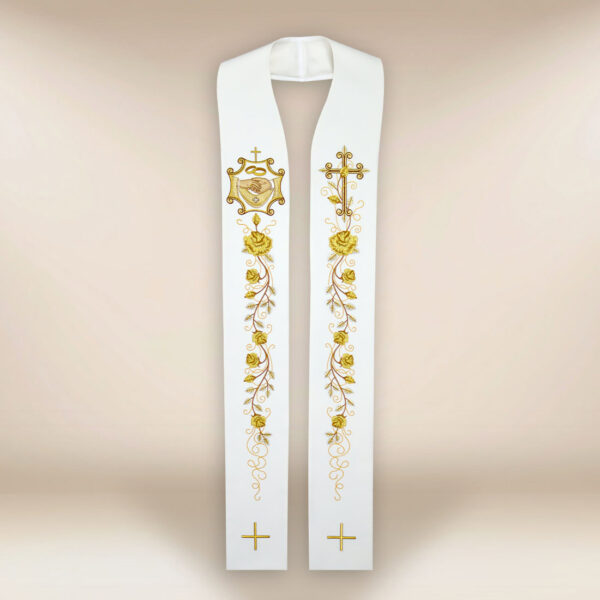 Embroidered Wedding Stole "Golden Wedding Rings"