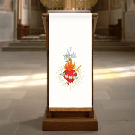 Embroidered lectern cover "Heart of Mary"
