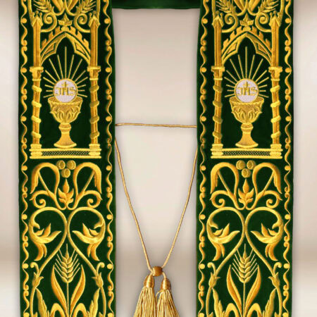 Embroidered Roman stole on plush "Chalice"