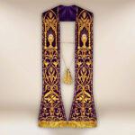 Embroidered Roman stole on plush "Chalice"
