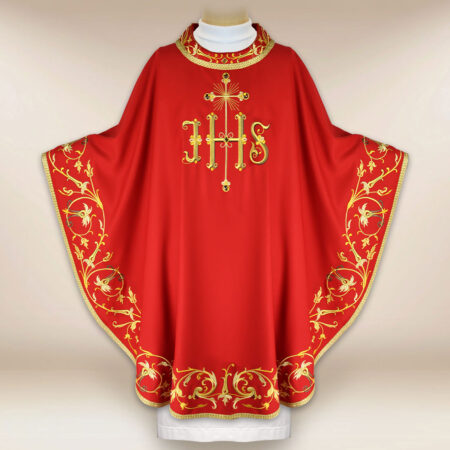 Embroidered Chasuble "Sacra Flora" Red