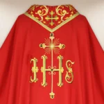 Embroidered Chasuble "Sacra Flora" Red