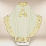 Embroidered Chasuble "Sacra Flora" ecru