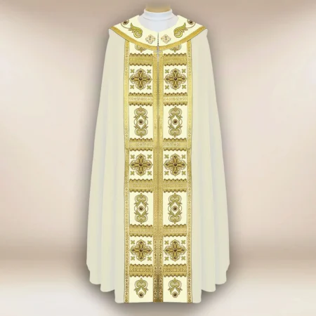 Embroidered cope "Brillante-Bianco"