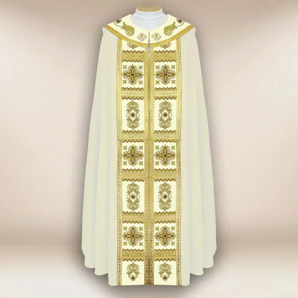 Embroidered cope "Brillante-Bianco"